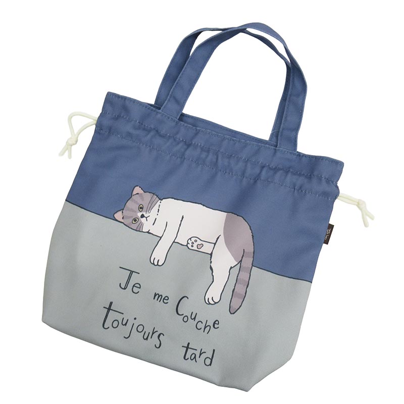 タルティーヌ 巾着トートバッグ/ブルー